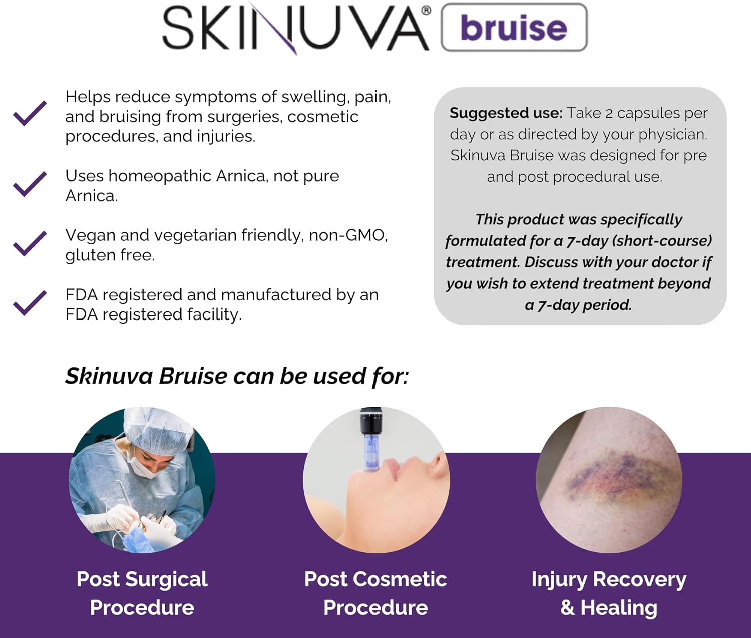 ® Bruise, Arnica + Bromelain + Zinc Supplement for Bruising and ...