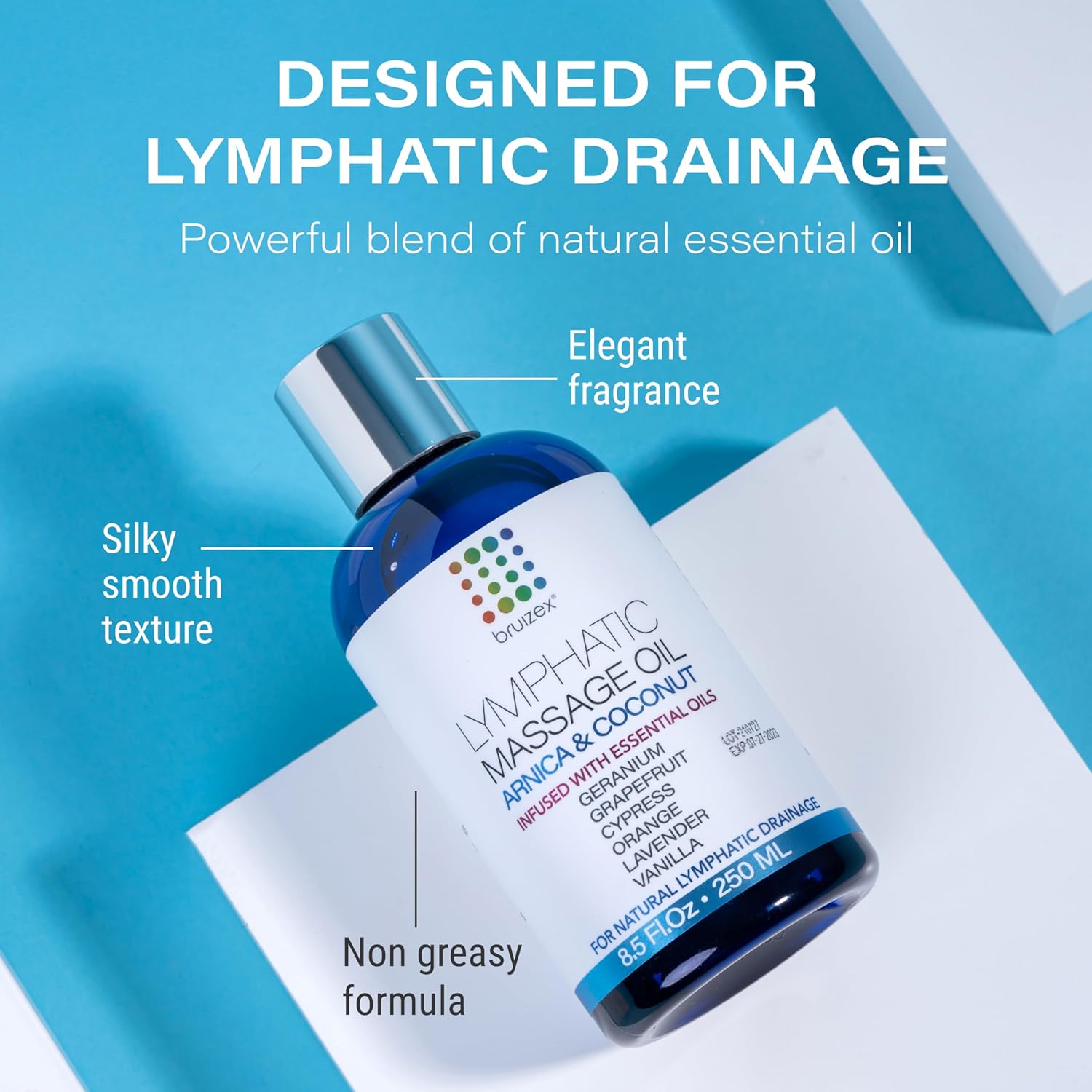 Lymphatic Drainage Massage Oil with Coconut & Arnica Oil for Post ...